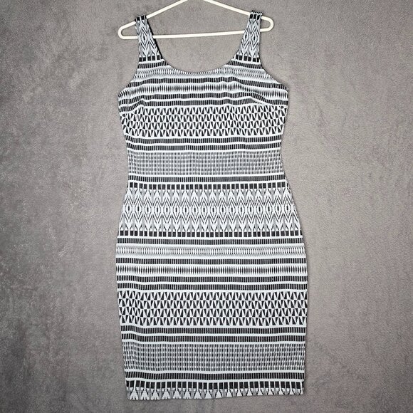 Symphony Plus Dress Women's XL Sleeveless Party Black White Fitted Stretch - Picture 2 of 4